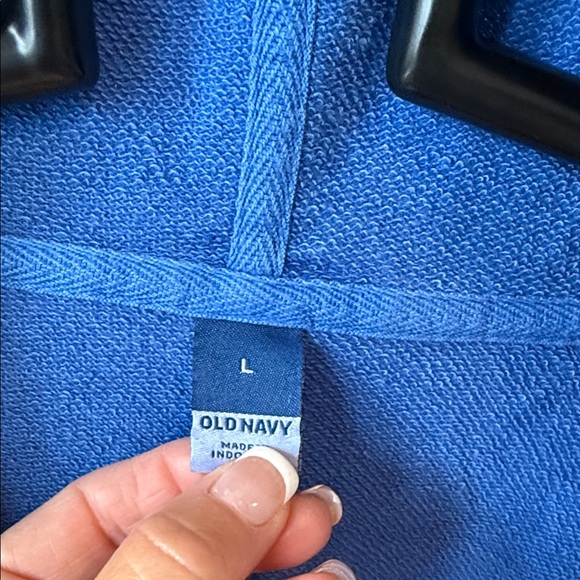 Old Navy Oversized Blue Hooded Sweatshirt - Picture 2 of 8